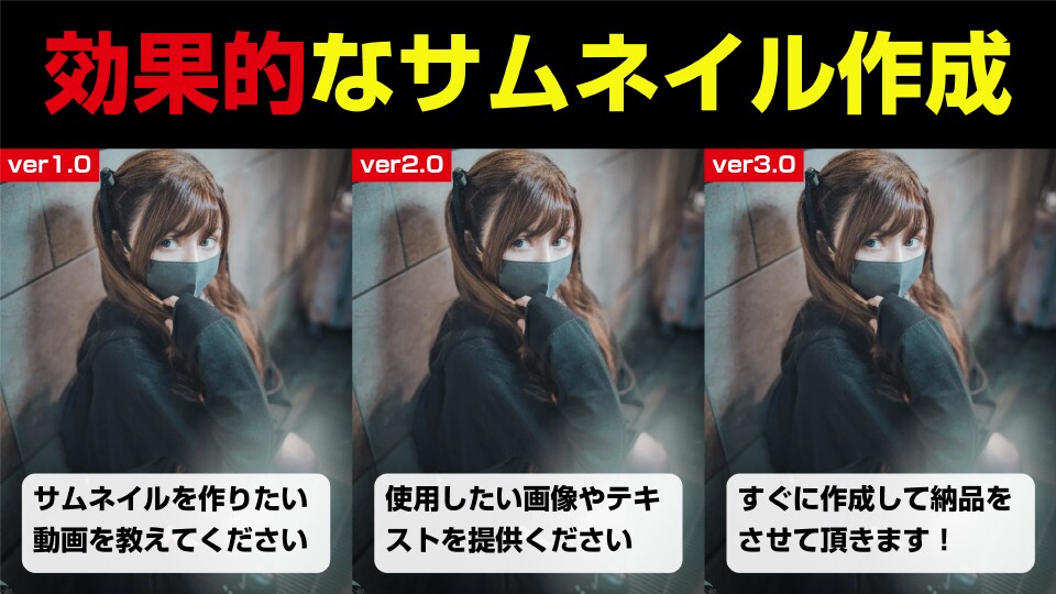 目を引くYouTubeサムネイルを作成します 素材とタイトルだけでもOK!デザイナーに丸投げできます イメージ3
