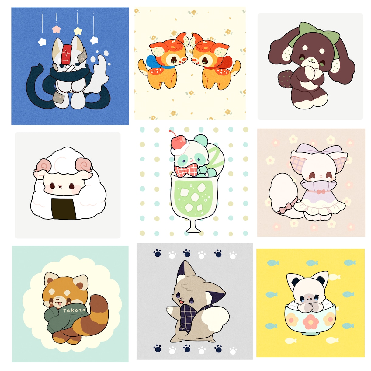 かわいい動物のアイコンイラスト描きます 食べものや飲みものモチーフなど、お好きなご要望を！ イメージ8