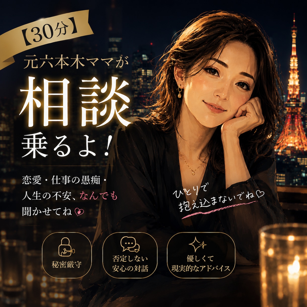 元六本木ママの相談部屋・あなたの居場所になります 息抜き時間に・相談相手に・おバカな話もどんとこい！ イメージ1