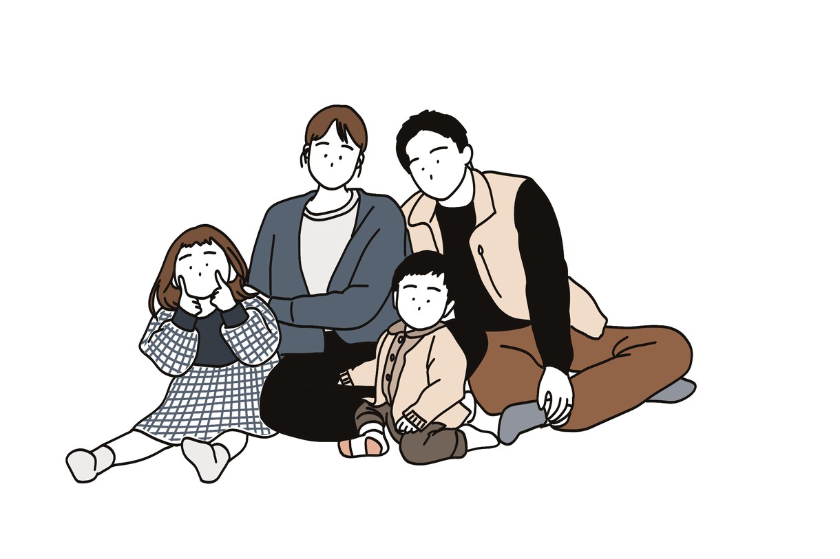 お写真をもとに似顔絵を作成します ご家族やカップルの似顔絵イラストをデジタルで作成します。 イメージ1