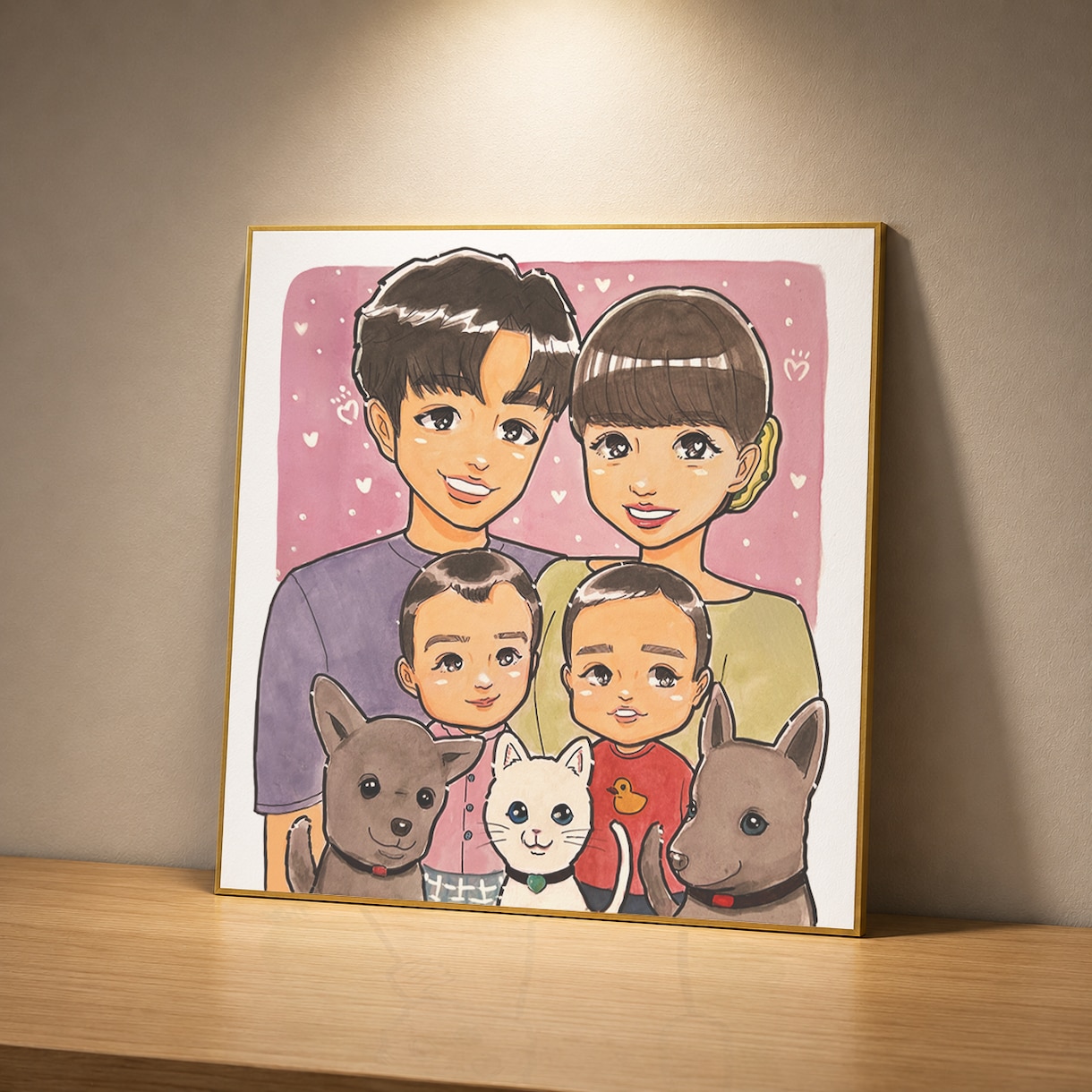 手描きの水彩アニメ風似顔絵をお届けします 還暦祝い・お誕生日・結婚記念日など、さまざまな贈り物に☆ イメージ2
