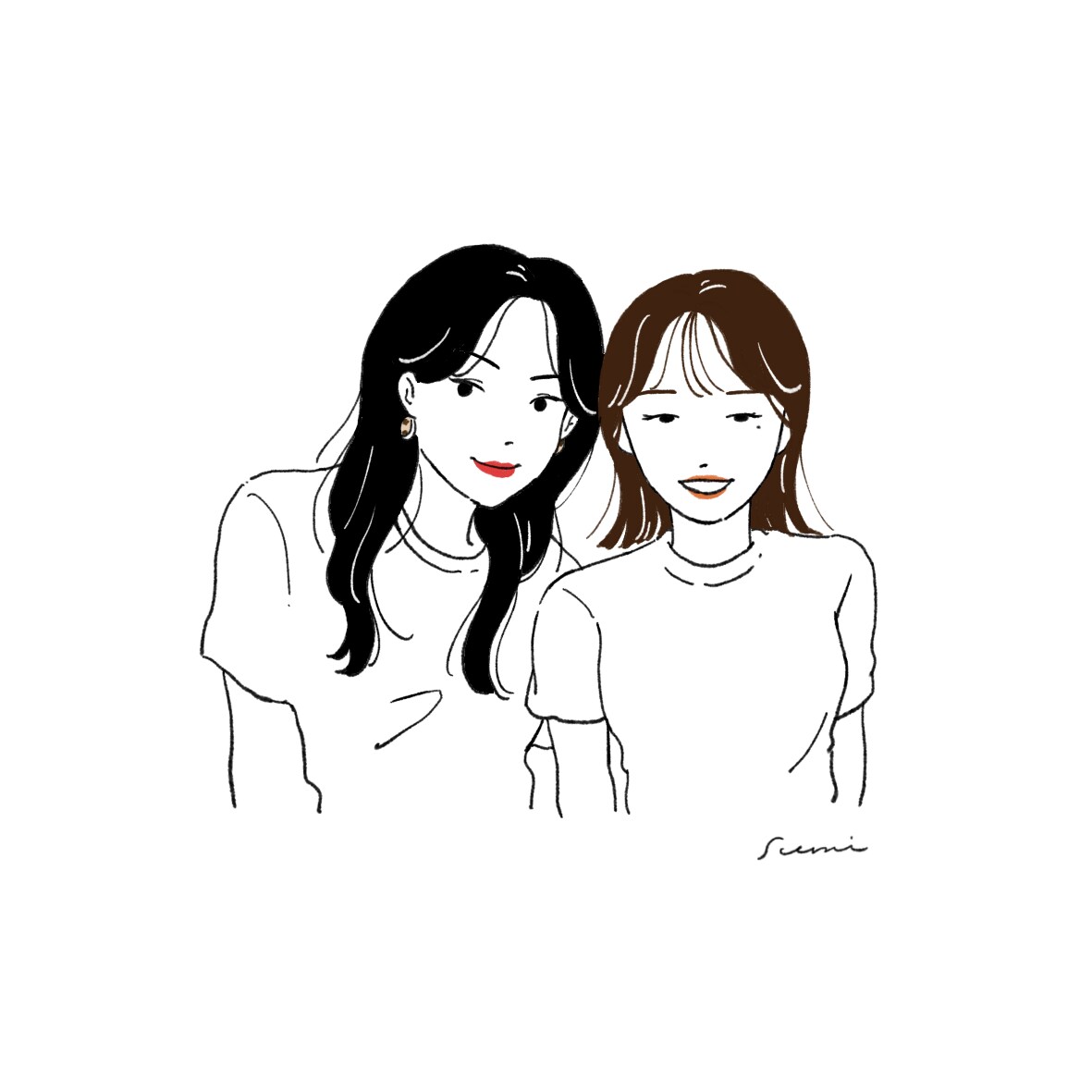 おしゃれなペン画風タッチの似顔絵を描きます SNS用アイコンや、記念日などのプレゼントにもおすすめです♪ イメージ1