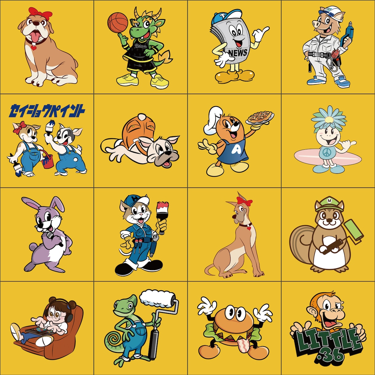 レトロポップなカートゥーンキャラクター描きます 世界に一つのレトロカートゥーンキャラクター イメージ2