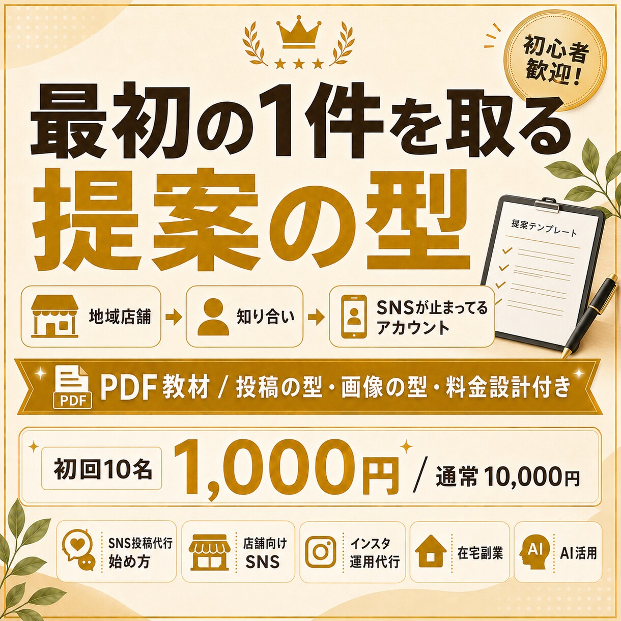 ほぼ放置で回すSNS投稿代行副業を教えます AI活用のSNS投稿代行を副業初心者向けに解説するPDFです イメージ3
