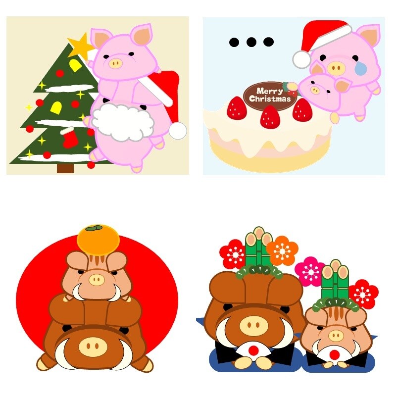 クリスマス・年末年始画像を含んだスタンプ制作します 11月中受付！お手頃価格！16個3000円でお作りします！ イメージ3