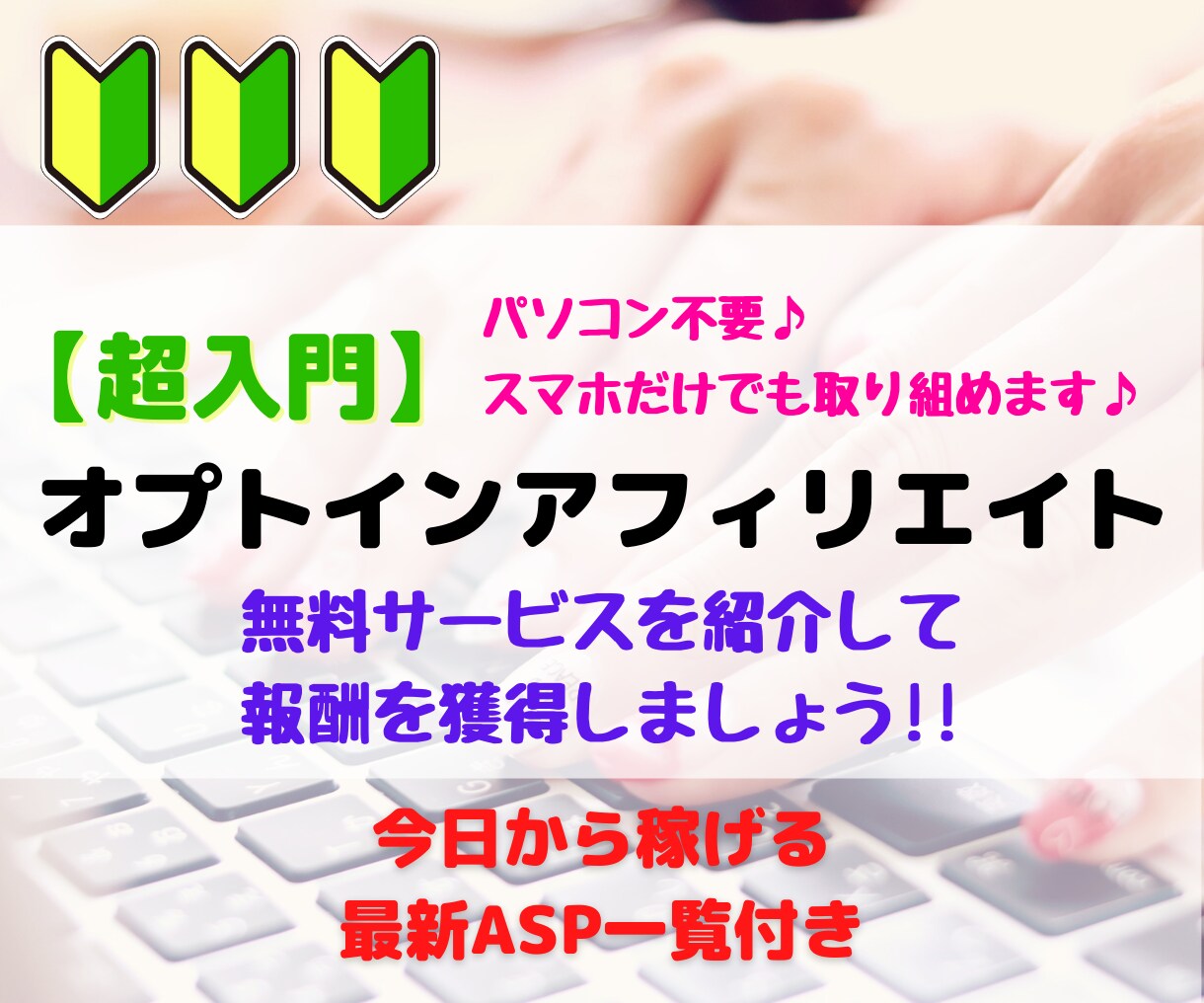 超入門：オプトインアフィリエイトのやり方教えます 初心者でも今日からすぐに取り組める最新ASP一覧付き！！ イメージ1