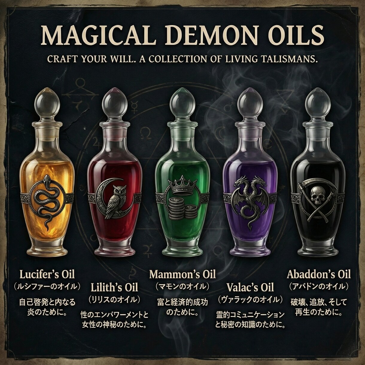 マジカルデーモンオイルで禁断の願いを叶えます ✦ シャドウを覚醒させ「魔性の香り」で願望を実現する錬金魔術 イメージ3