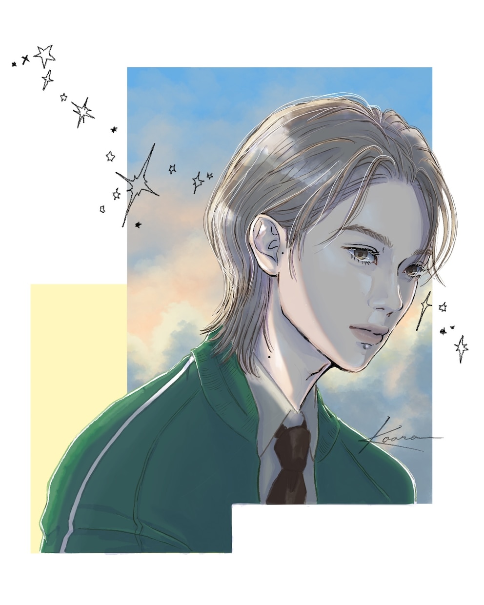 モード×透明感　雑誌の1ページのような絵を描きます 1枚絵・アイコン・挿し絵などジャンル問わずご相談ください イメージ5