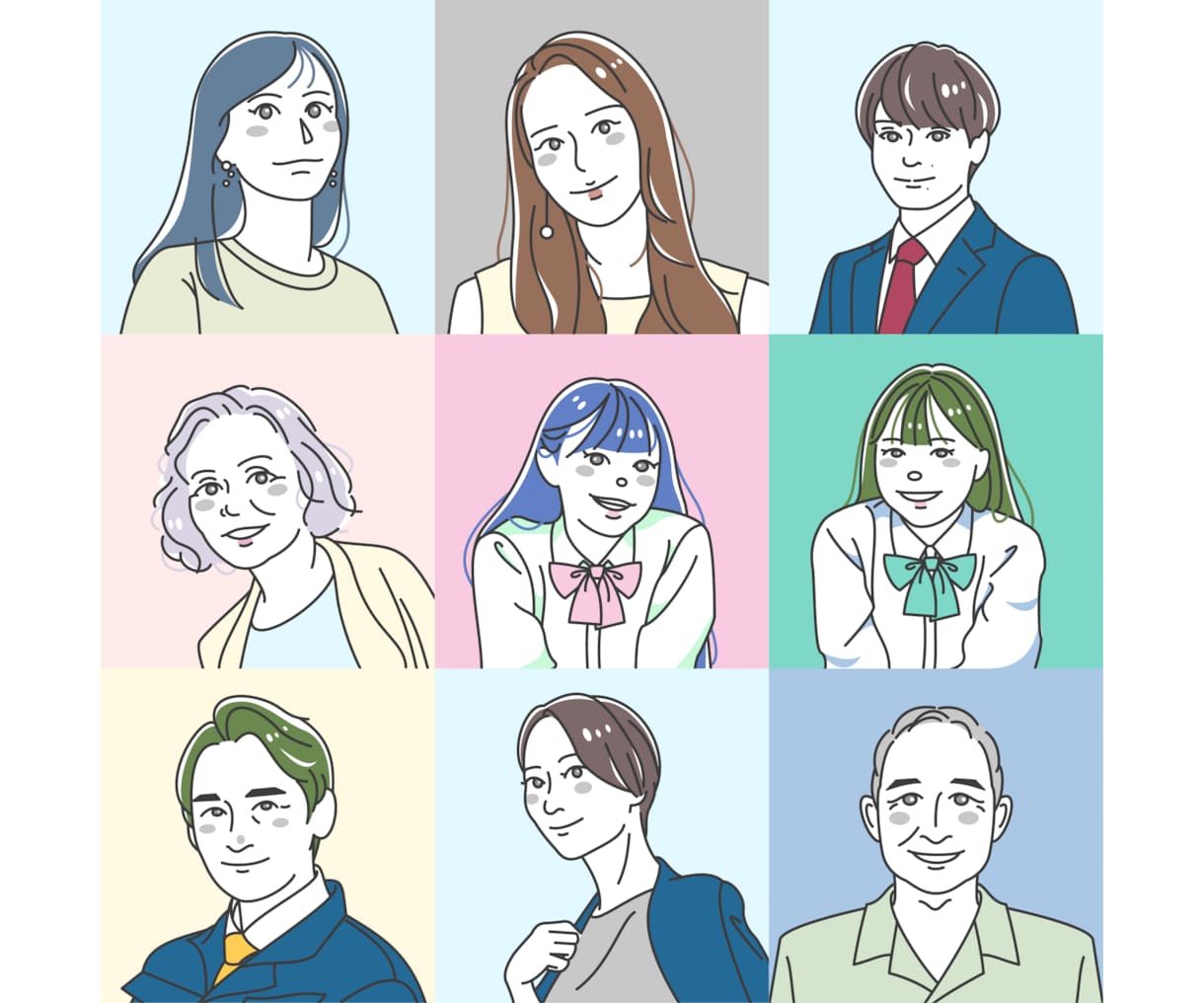 シンプルな線画の似顔絵イラストを作成いたします SNSや会議用の似顔絵アイコンに！ イメージ5