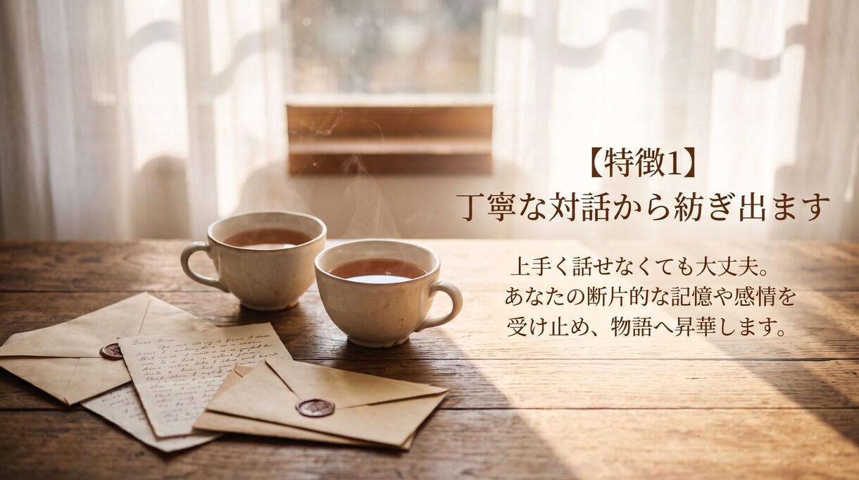 あなたこそが自分の人生の主役。そんな小説を書きます 世界で唯一の、誰にも代えがたい、価値あるあなただけの物語へ。 イメージ4