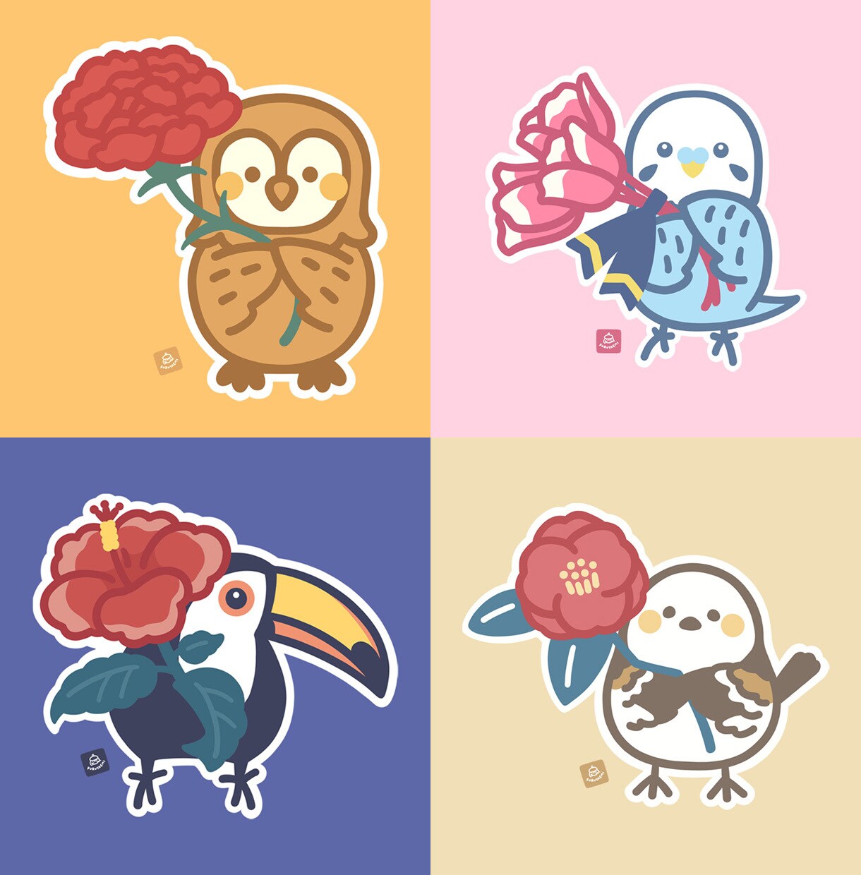 ポップで可愛い動物×○○イラストを描きます 花や食べ物などお好きな小物と組み合わせOK イメージ2