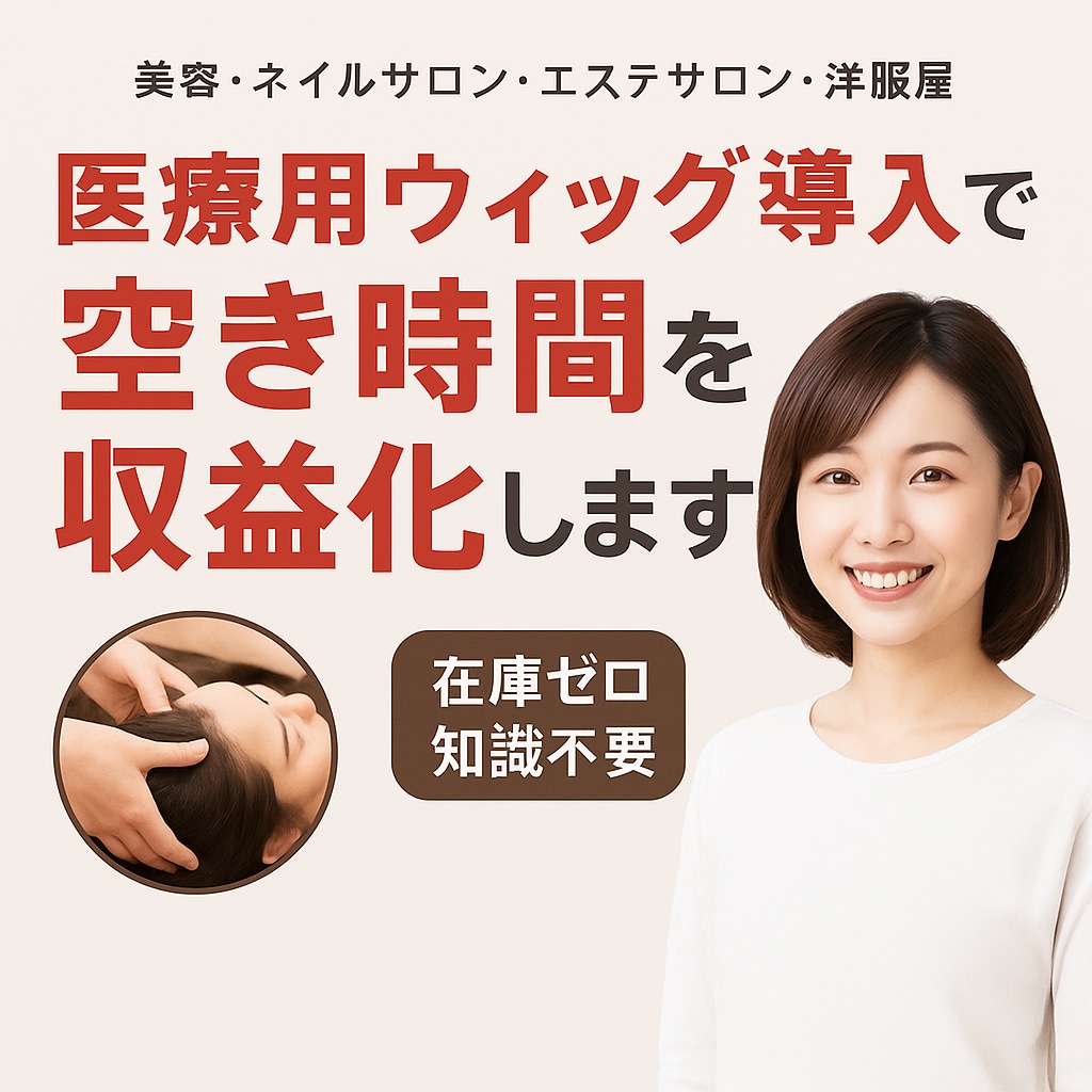 サロンの空き時間を利益に変える方法を教えます エリア限定の医療用ウィッグ販売ノウハウ イメージ1