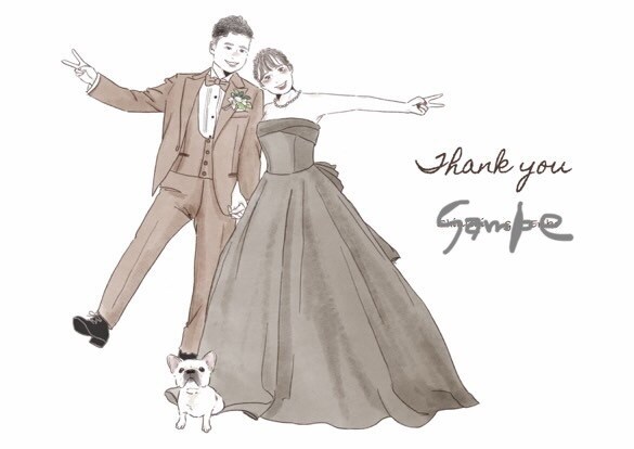 繊細でおしゃれなウェルカムボードをデザインします 普段のおふたりのお写真からでも特別な日のイラストを作成！ イメージ6