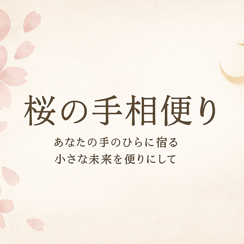 手相四大線から未来の便りをお届けします 母譲りの知恵と豊富な経験で手相を丁寧に読み解きます。 イメージ1