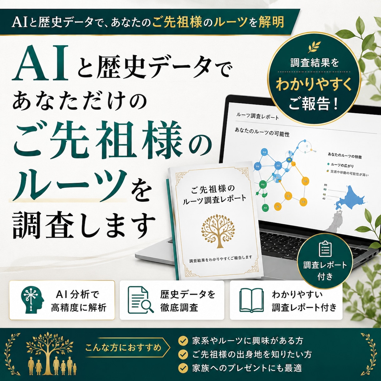 AIと歴史データであなたのご先祖様のルーツ探します 高額な依頼の前に！まずは手軽に先祖調べのルートを知りませんか イメージ1