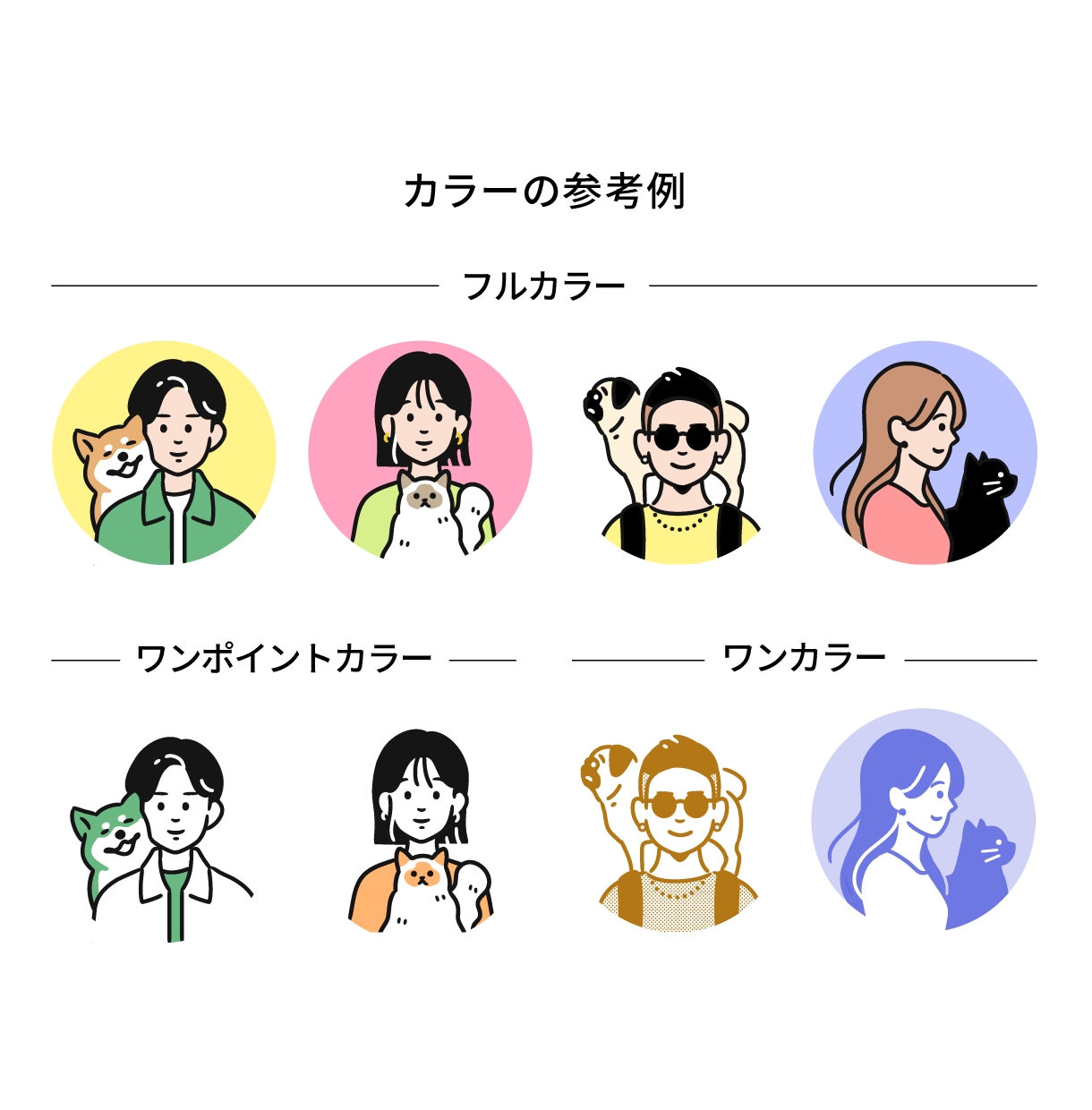 ペットと一緒に♩シンプルなアイコン作ります SNSやLINEにも◎経験豊富なイラストレーターが作成します イメージ4