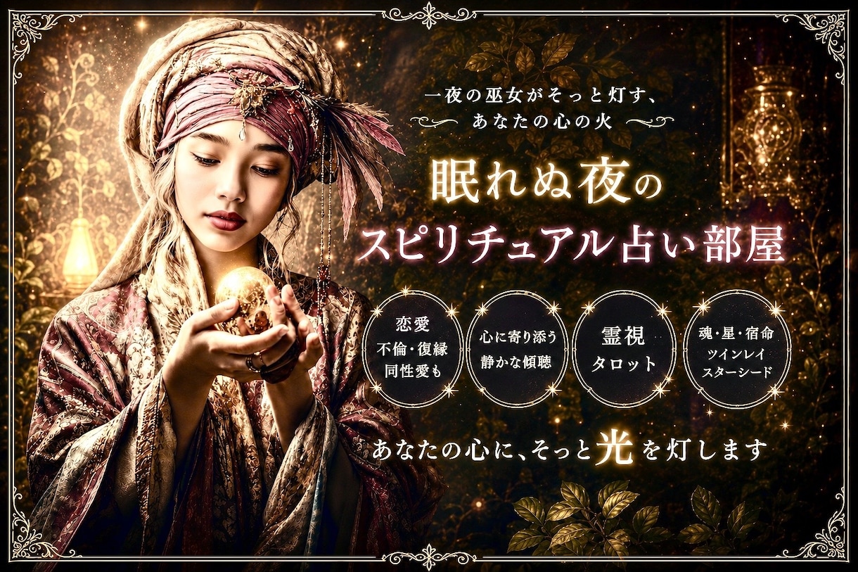 眠れぬ夜☆スピリチュアルオラクルメッセージ届けます 心灯す相談占いセラピー✨秘密のお悩み、切ない恋愛、人間関係 イメージ2