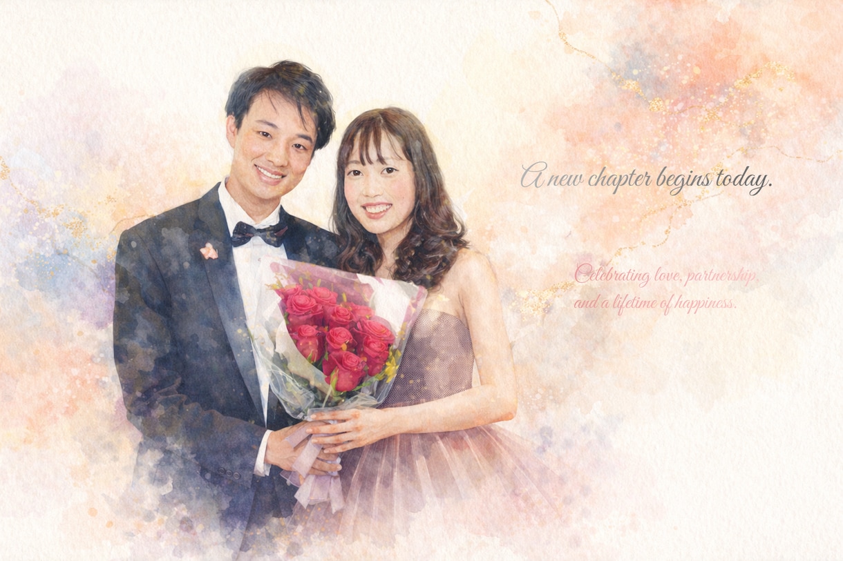 記念日に贈る、水彩画風オーダー似顔絵を制作します 〜退職祝い・金婚式・人生の節目に〜 イメージ1