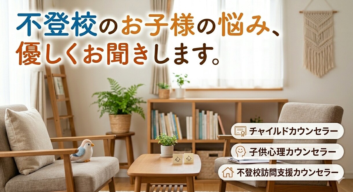 不登校のお子さまを抱える不安お聞きします 不登校児童の保護者に寄り添います イメージ1