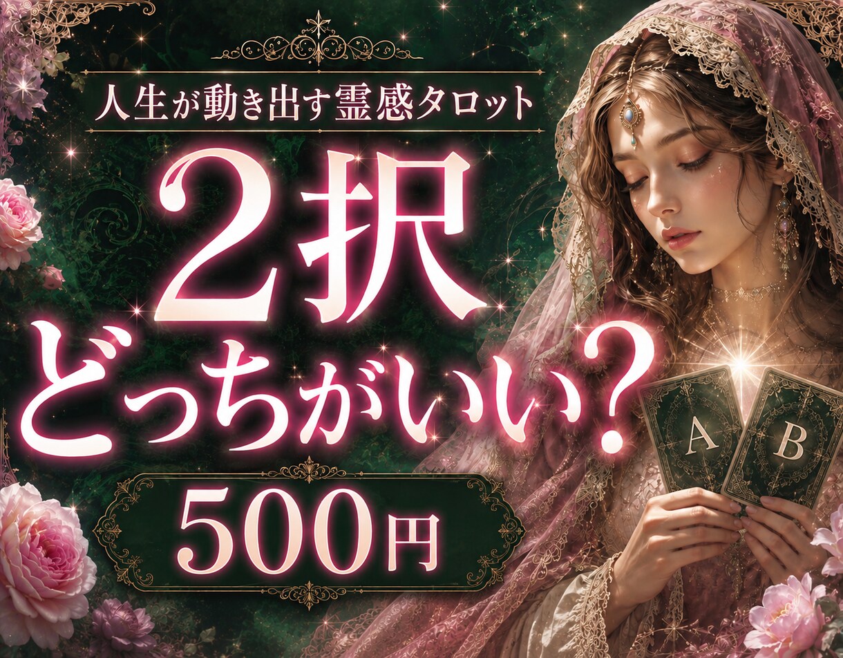 人生が動き出す霊感タロット✖️二者択一見ます 2択で迷われているお悩みに完全回答◎ イメージ1