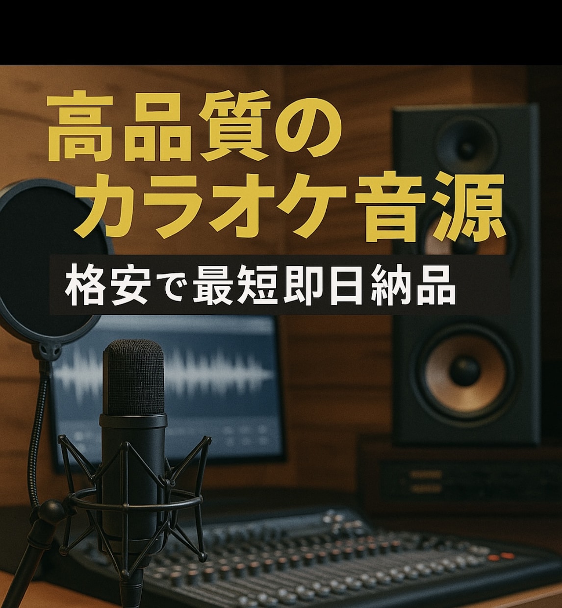どんな曲でも高音質カラオケ音源を即日で作ります 既存のボーカル入り曲やオリジナル曲のカラオケ音源を即日制作 イメージ1