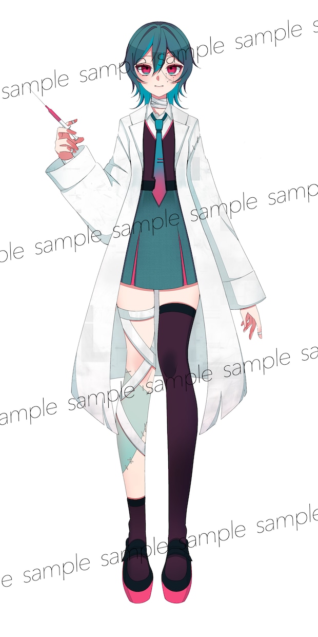 1点物！ゾンビ×医者女の子の立ち絵を販売します IRIAMやTRPGなど用途様々！ イメージ2