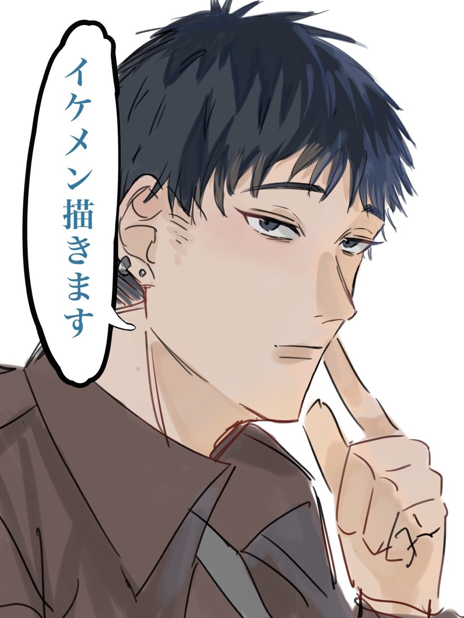 イケメンキャラクター描きます アイコンからヘッダー1枚絵、立ち絵など イメージ1
