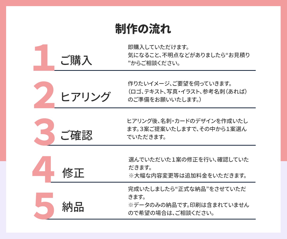 シンプルおしゃれなオリジナル名刺・カード作成します 起業・開業など、これから名刺・ショップカードが必要な方へ イメージ2