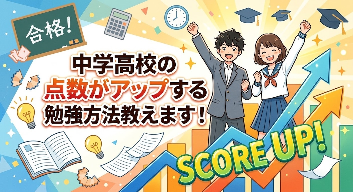 中高生必見！数英理の点数が伸びる勉強方法を教えます 真似するだけでOKで今すぐ実践できます イメージ1