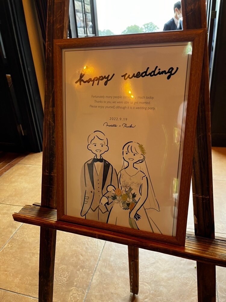 シンプルで可愛い結婚式ウェルカムボード作成します 即対応◎2つの絵柄から選べる線画×淡色イラスト イメージ8