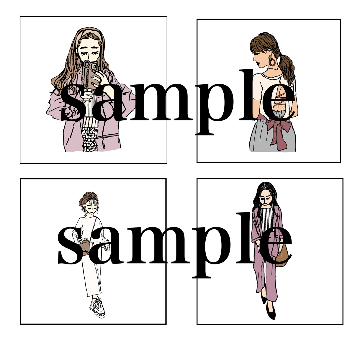 お洒落な似顔絵、イラスト、SNSアイコン書きます 雑誌のイラストを手掛けるデザイナーがイラストを制作します イメージ3