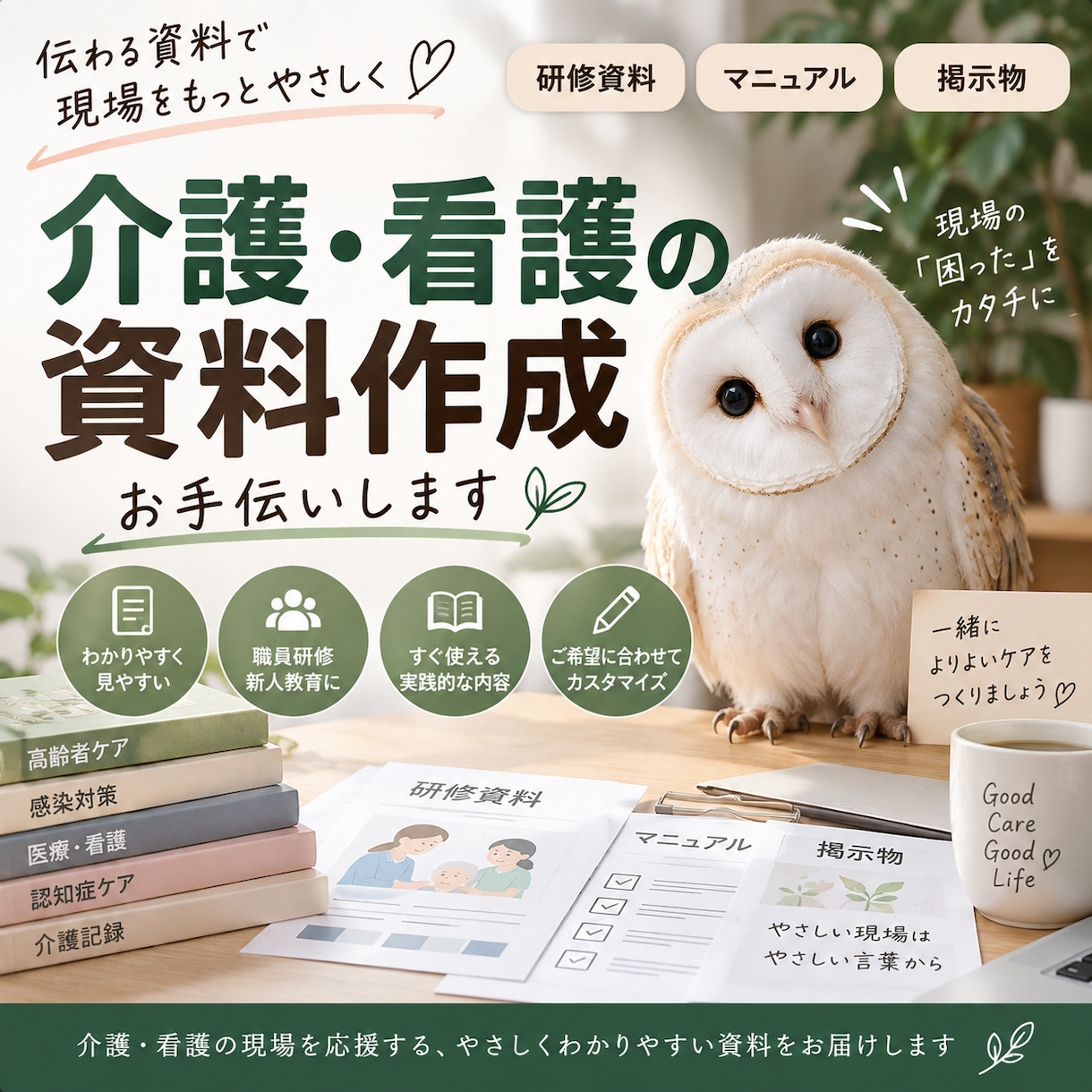介護・看護の資料を見やすく作成します 現場経験を活かして、伝わる介護資料を作成します イメージ1