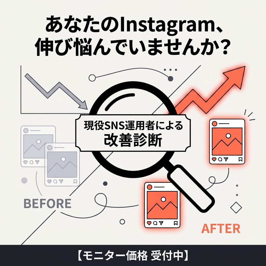 プロがインスタアカウントが伸びない理由を診断します 【先着5名！モニター価格】現役SNS運用者が診断します イメージ1