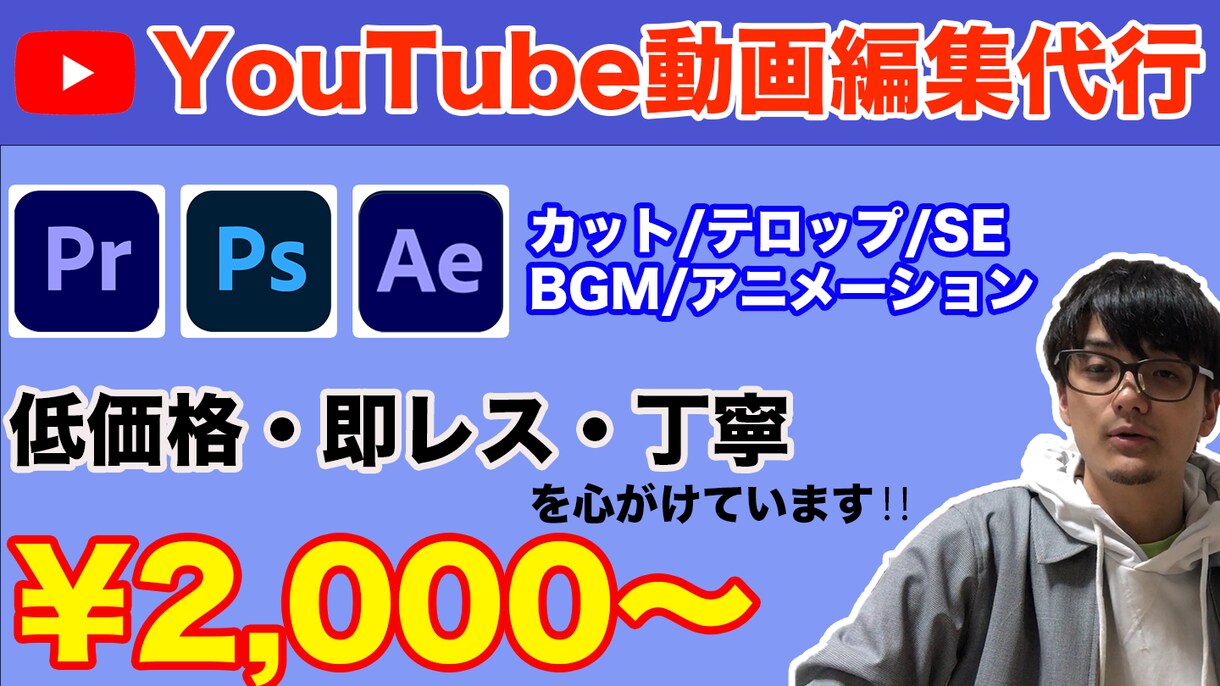 YouTube向け動画の編集代行をいたします 低価格で即レスポンス・丁寧なサービス❗️ イメージ1
