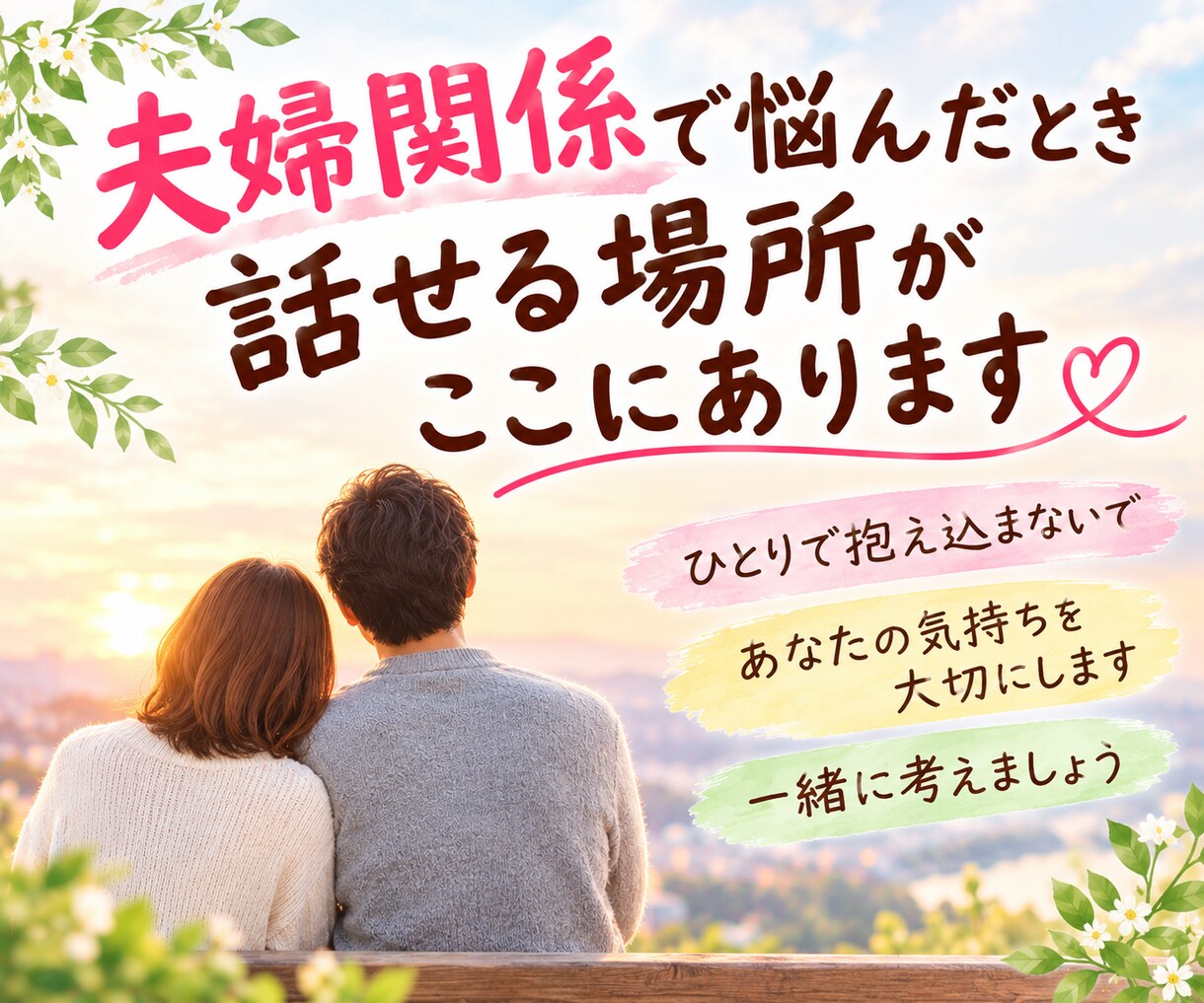 夫婦関係の悩み、モラハラの苦しさをお聴きします 離婚か修復か迷う気持ちも、愚痴も本音も優しく受け止めます♡ イメージ3