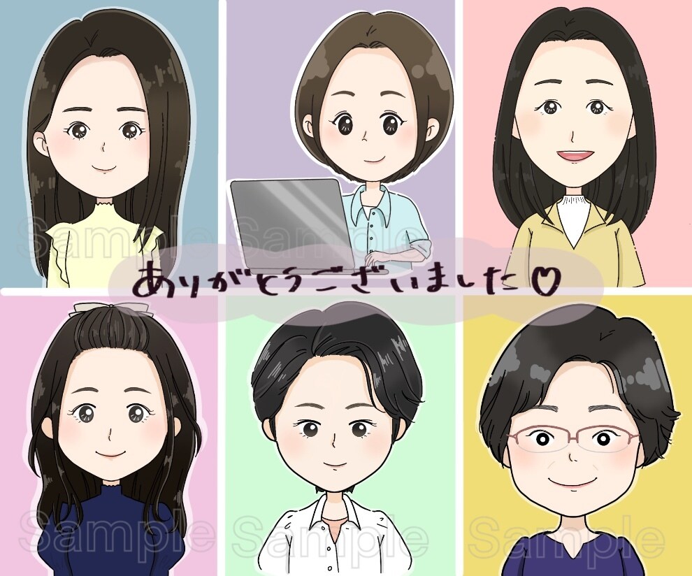 程よく似てる目を引く好感度UPな似顔絵描きます 修正無制限！初心者様大歓迎‼︎丁寧なヒアリング♪商用利用可 イメージ4