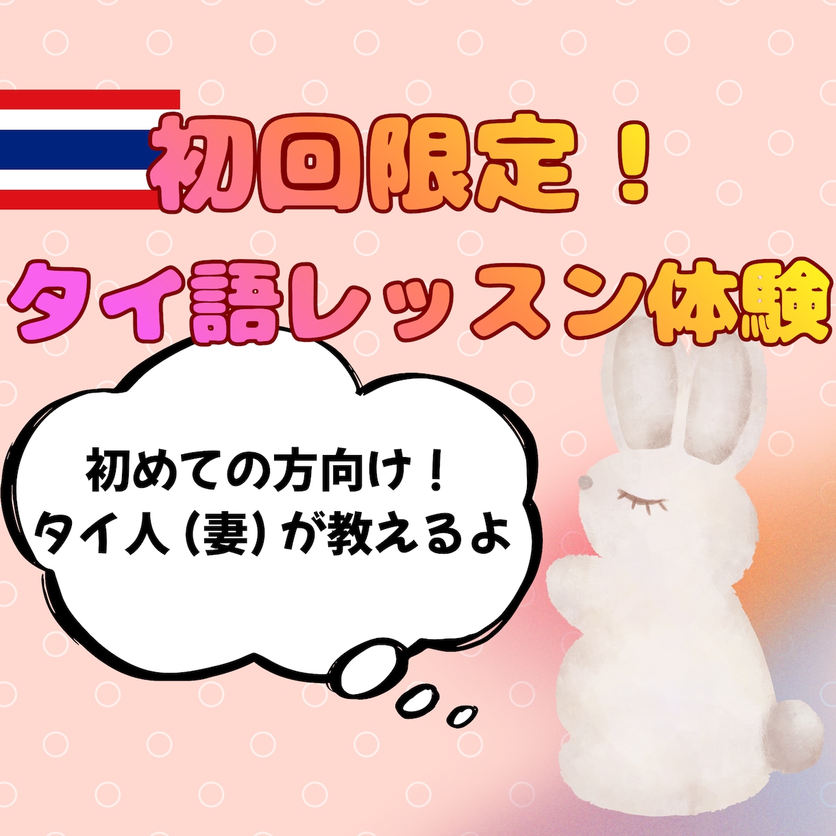 初回限定！タイ語レッスン体験 ネイティブが教えます まずはお試しでタイ語レッスンを受けれます！ イメージ1
