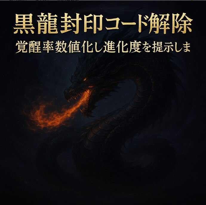 潜在能力を顕在化させる黒龍強化セッションします 覚醒率上昇強化　魂の封印コードを黒龍波動解除し進化率数値化 イメージ5