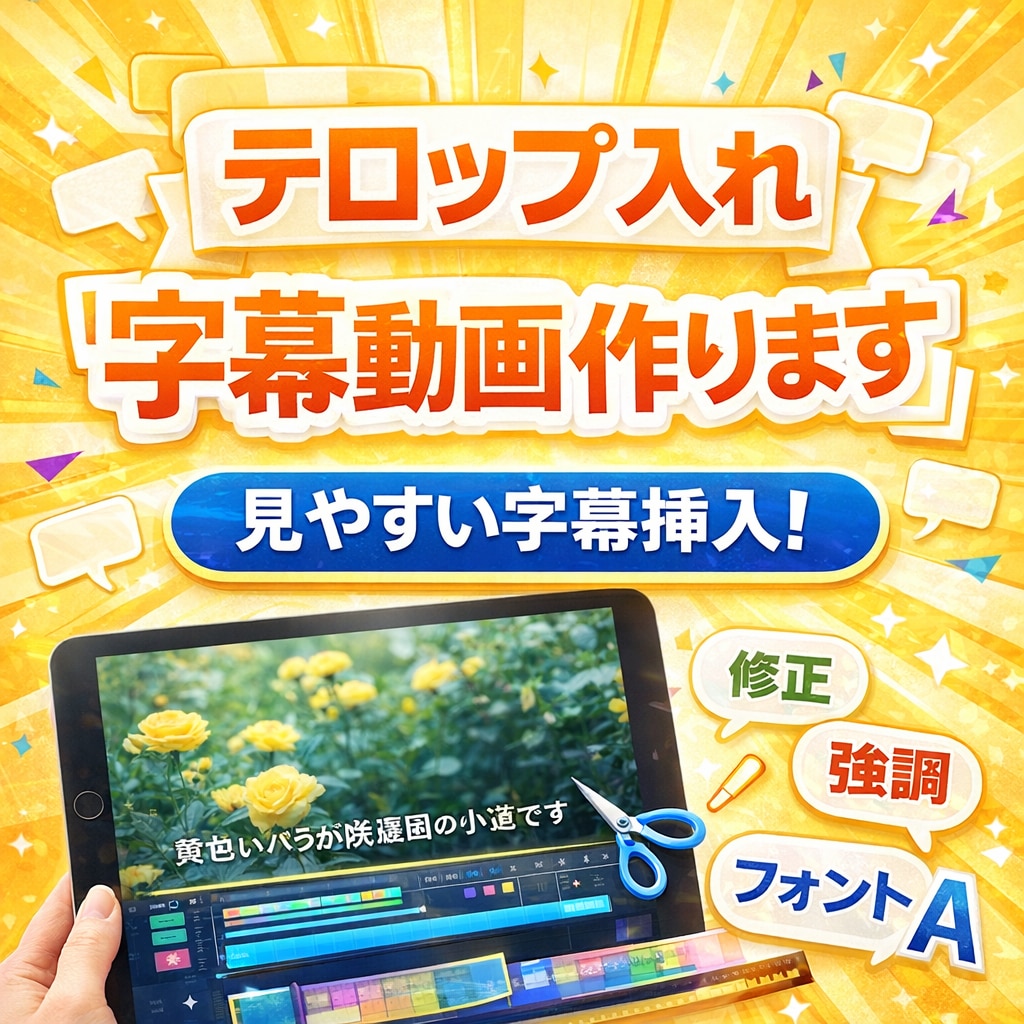 字幕動画(YouTube・TikTok)作成します 時間・土日祝日関係なく対応いたします！ イメージ1