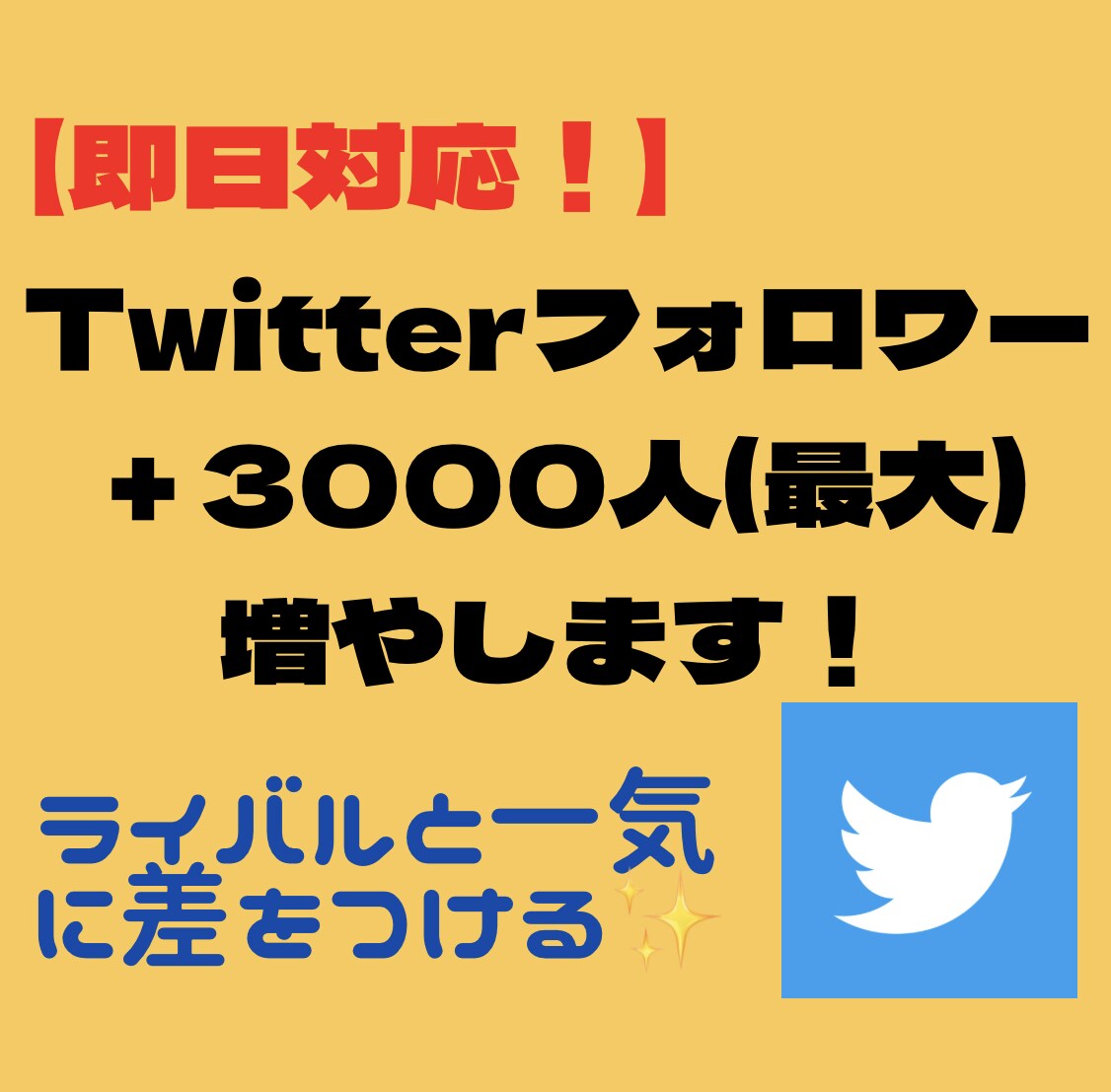 Twitterのフォロワーを50人増やします ★外国人フォロワーを50人〜最大3000人増やします！ イメージ1