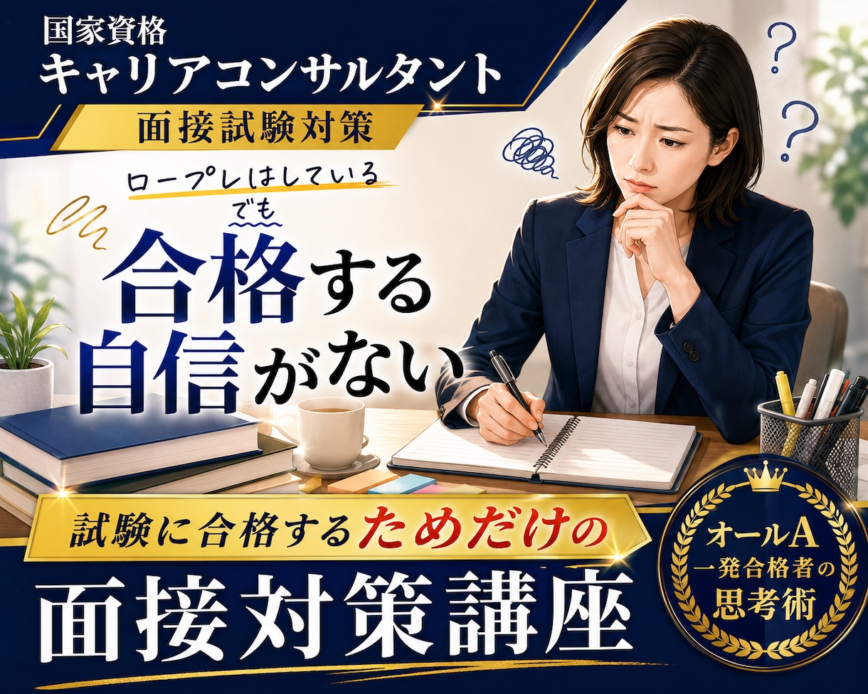 面接試験オールA一発合格の思考術、全て伝授します 試験再挑戦の方には目から鱗｜試験合格するためだけの思考術 イメージ1