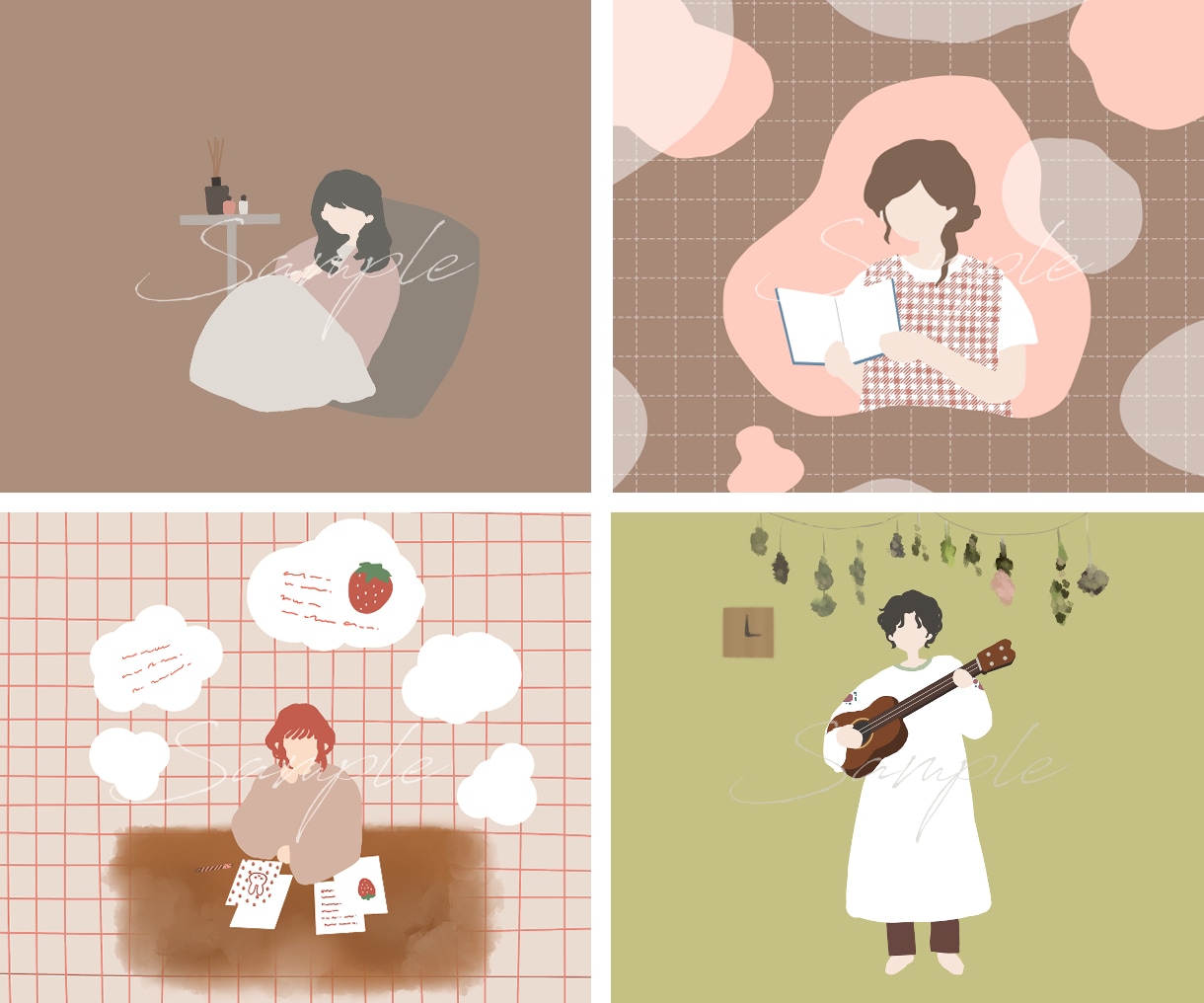 シンプルな かおなしアイコンイラストをお描きします SNS・ブログ・YouTube・プロフィールアイコンに୨♥୧ イメージ3