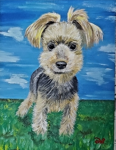 ペットの画像お気に入りの画像から絵画を描きます アクリル絵の具を使いA4サイズのキャンパスで描きます イメージ4