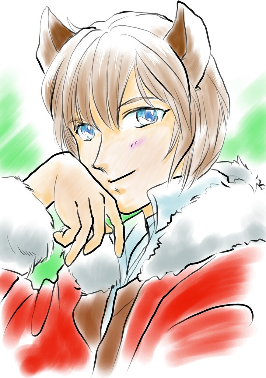 殴り描きで良かったら描きます 描いてみたくて、描いてみたら、あら可愛い動物系男子のイラスト イメージ1