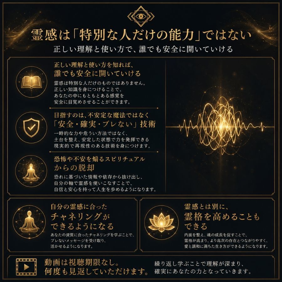 霊感開花ワーク/霊格向上/霊感コントロール教えます あなただけの感じ方を知り、霊感・霊格を高めるワーク動画講座 イメージ6