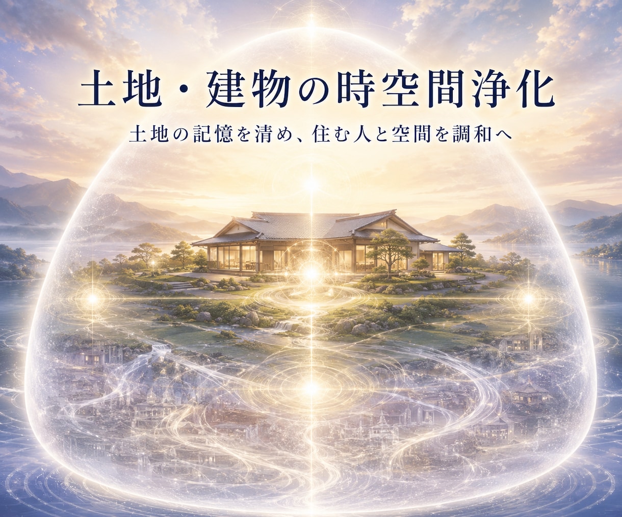 土地と建物を時空間から完全浄化し光の結界で整えます 土地に重なる記憶と気の滞りを清め、住む人と空間が調和する場へ イメージ1