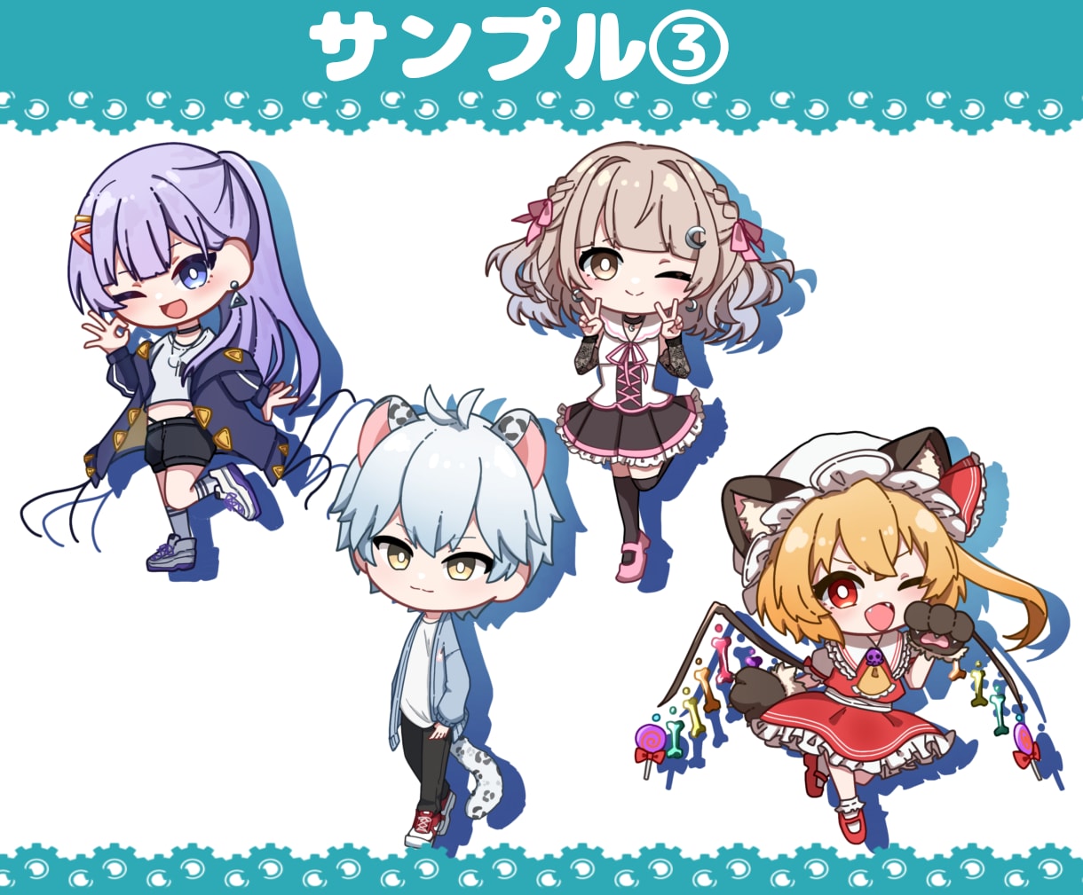 全身SD(ミニキャラ)イラスト描きます アイコン、配信、動画に使える2.5頭身SDイラストを描きます イメージ8