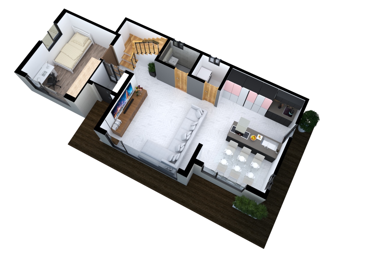 住宅や店舗オフィスのデザイン3Dパース制作致します おしゃれな建築CGパース作成します イメージ4