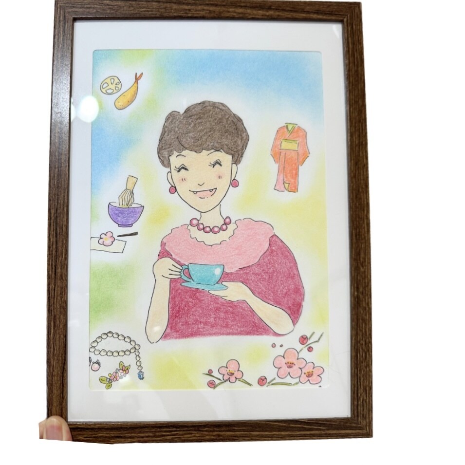 優しいタッチの似顔絵を手描きで作成します A4版プレゼントに！オプション文字入れや背景追加など イメージ3