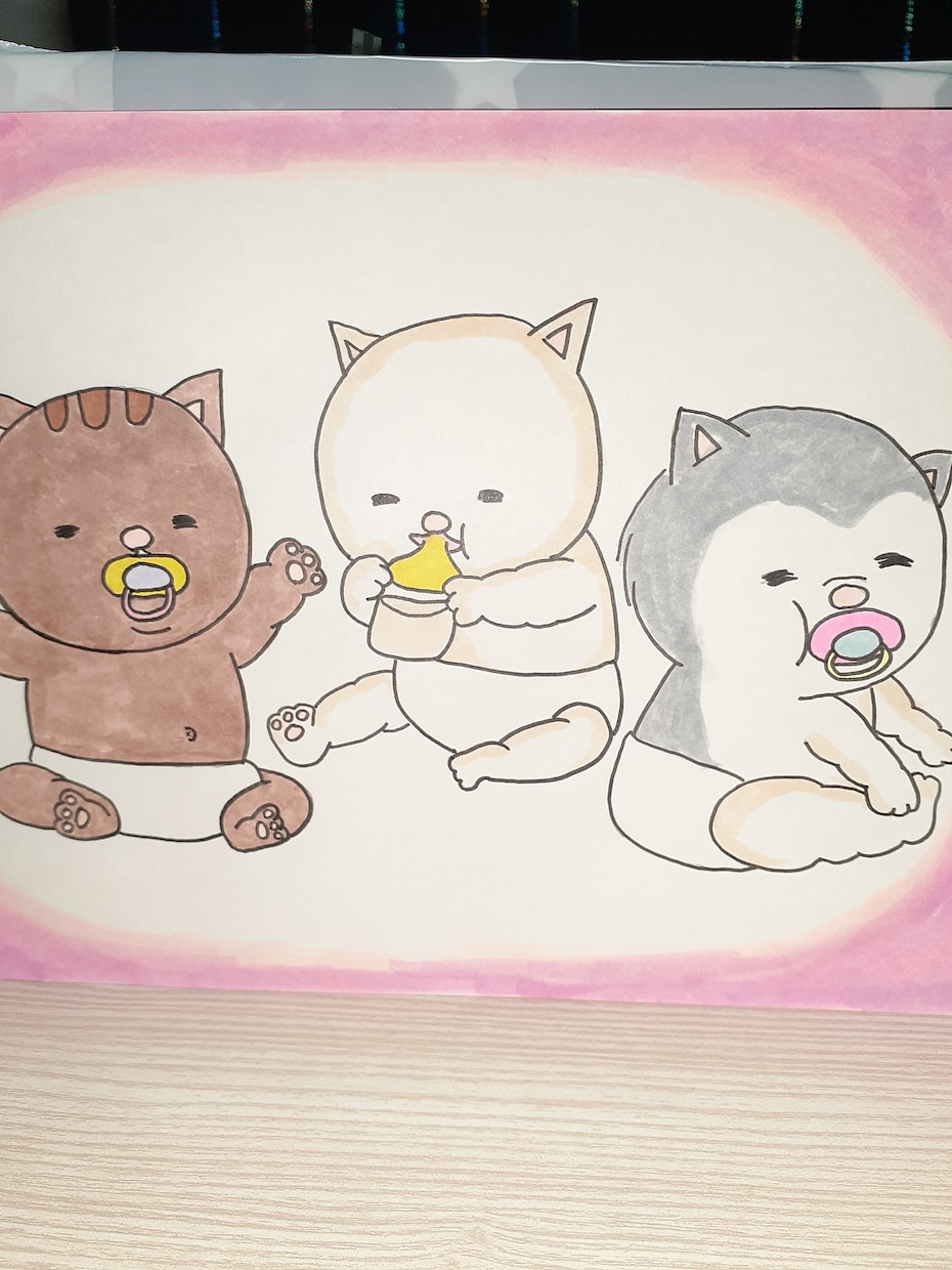優しいほっこり手書きイラスト書きます 色々な動物や可愛いペットの記念になる一枚を。 イメージ3